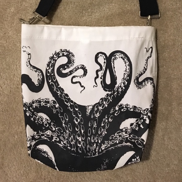 sea bags Handbags - Maine Sea Bag - navy and white octopus